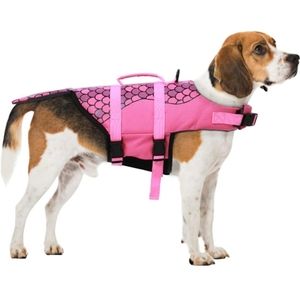 ESOEM XS Pink Dog Style Life Jackets Swimming Saver with Superior Rescue Handle